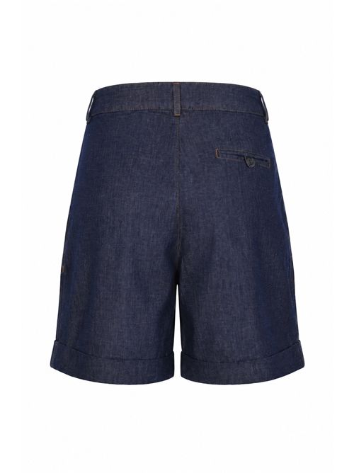 Shorts in cotone chambray con pinces Alpha Studio | AD-6521Q9000